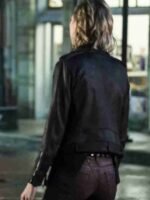 The Originals Riley Voelkel Black Biker Leather Jacket