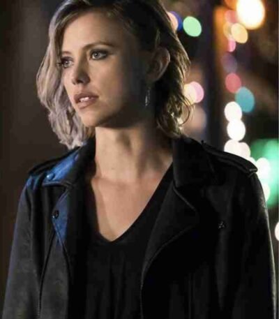 The Originals Riley Voelkel Black Biker Leather Jacket