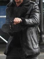 The Punisher 2 Billy Russo Black Shearling Leather Jacket