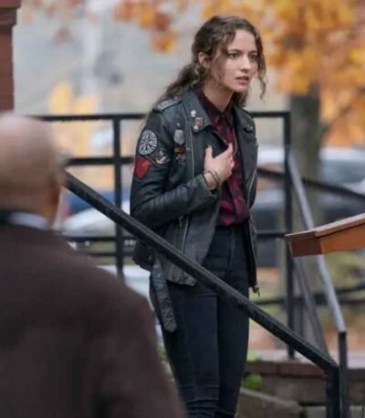 The Republic of Sarah Cooper Black Biker Leather Jacket