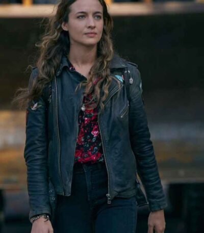 The Republic of Sarah Cooper Black Biker Leather Jacket