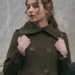 The Republic of Sarah Cooper Double Breasted Green Coat