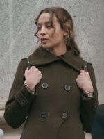 The Republic of Sarah Cooper Double Breasted Green Coat