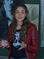 The Republic of Sarah Cooper Red Biker Leather Jacket