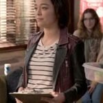 The Sex Lives of College Girls Alicia Purple and Black Leather Jacket