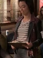 The Sex Lives of College Girls Alicia Purple and Black Leather Jacket
