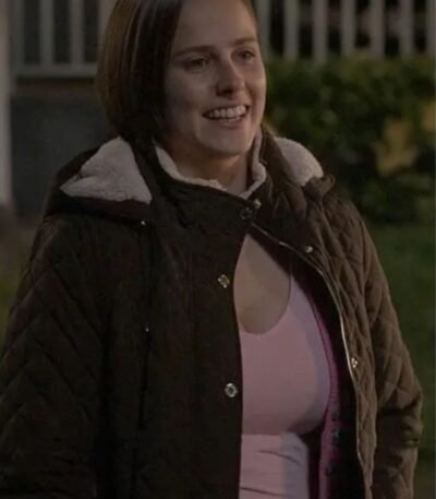 The Sex Lives of College Girls Kimberly Finkle Green Quilted Jacket