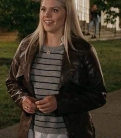 The Sex Lives of College Girls Reneé Rapp Brown Leather Coat