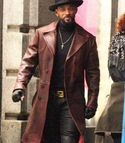 The Suicide Squad Will Smith Brown Trench Coat