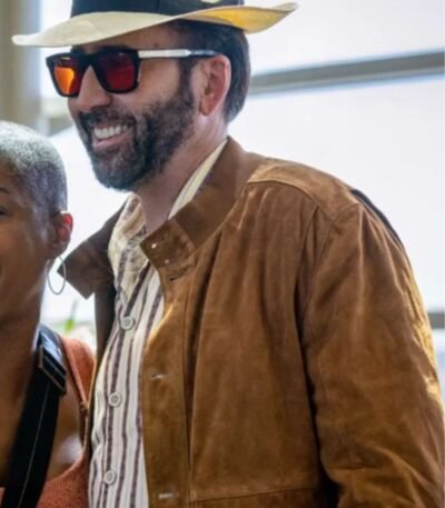 The Unbearable Weight of Massive Talent Nick Cage Brown Jacket