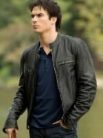 The Vampire Diaries Damon Salvatore Black Field Jacket