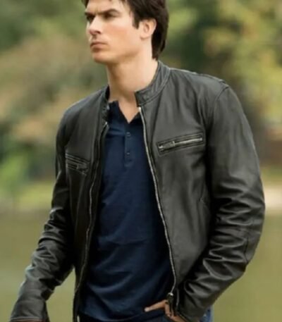 The Vampire Diaries Damon Salvatore Black Field Jacket