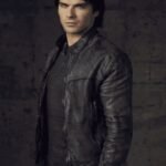 The Vampire Diaries Ian Somerhalder Bomber Leather Jacket