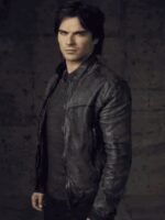The Vampire Diaries Ian Somerhalder Bomber Leather Jacket
