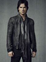 The Vampire Diaries Ian Somerhalder Bomber Leather Jacket