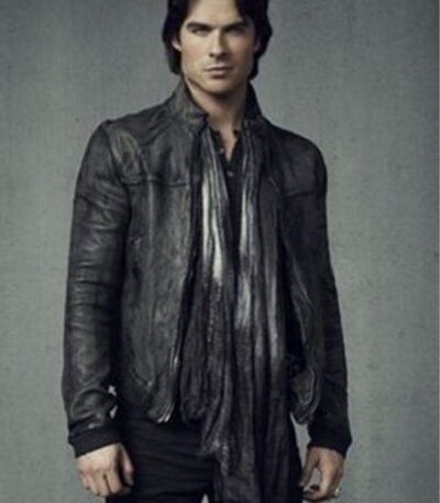The Vampire Diaries Ian Somerhalder Bomber Leather Jacket