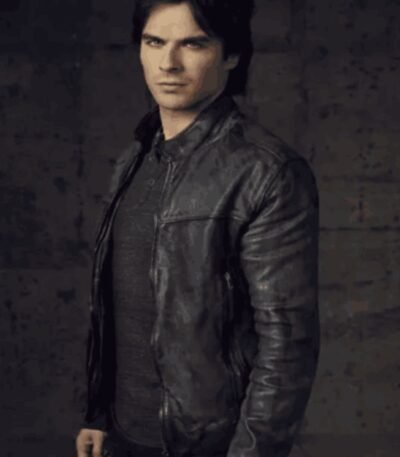 The Vampire Diaries Ian Somerhalder Bomber Leather Jacket
