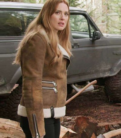 The Virgin River Melinda Monroe Biker Leather Sherpa Jacket