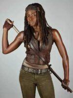 The Walking Dead Michonne Hawthorne Dark Brown Leather Vest