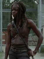 The Walking Dead Michonne Hawthorne Dark Brown Leather Vest