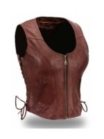 The Walking Dead Michonne Hawthorne Dark Brown Leather Vest