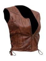 The Walking Dead Michonne Hawthorne Dark Brown Leather Vest
