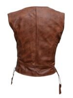The Walking Dead Michonne Hawthorne Dark Brown Leather Vest