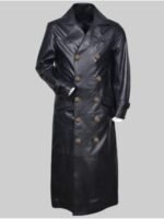 The Walking Dead S09 Ryan Hurst Black Long Leather Coat