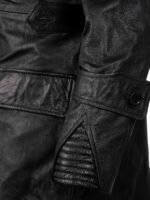 The Walking Dead S09 Ryan Hurst Black Long Leather Coat