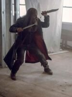 The Walking Dead S09 Ryan Hurst Black Long Leather Coat