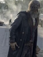 The Walking Dead S09 Ryan Hurst Black Long Leather Coat