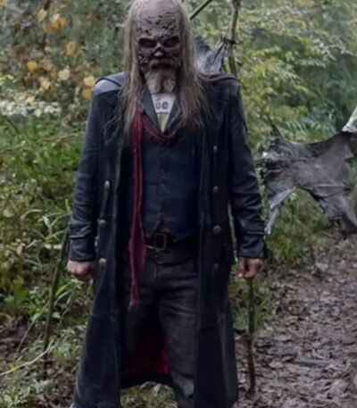 The Walking Dead S09 Ryan Hurst Black Long Leather Coat