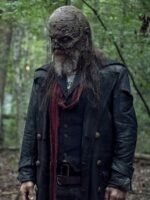 The Walking Dead S09 Ryan Hurst Black Long Leather Coat