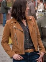 The Way Home Kat Landry Brown Leather Jacket