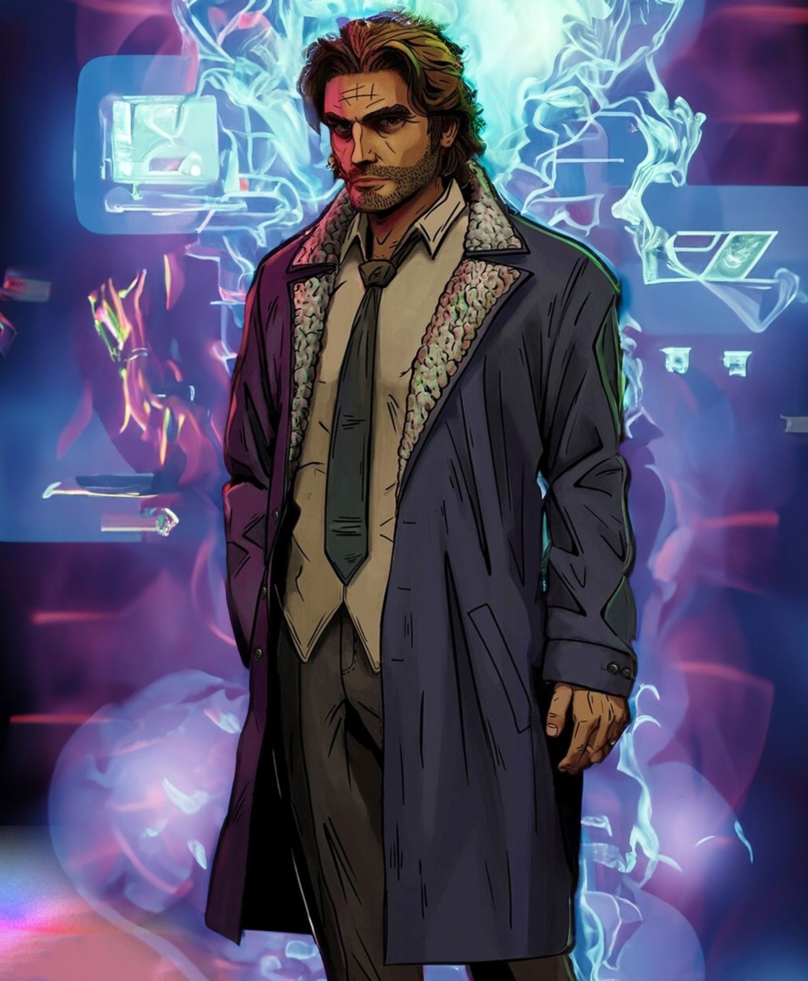 The Wolf Among Us Bigby Wolf Leather Coat The Wolf Among Us Bigby Wolf Leather Coat