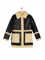 The Young And The Restless Jordan Black Leather Shearling Fur Coat