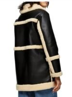 The Young And The Restless Jordan Black Leather Shearling Fur Coat