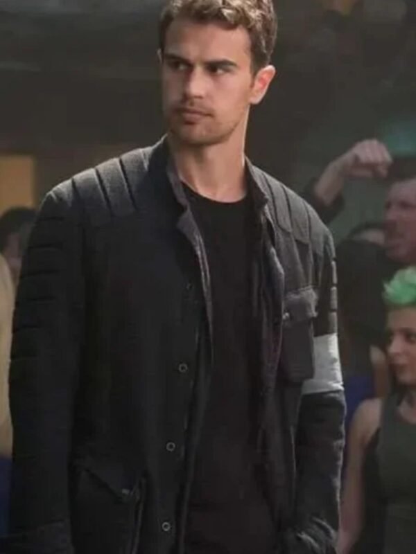 Theo James Divergent Black Leather Jacket