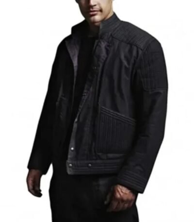 Theo James Divergent Black Leather Jacket