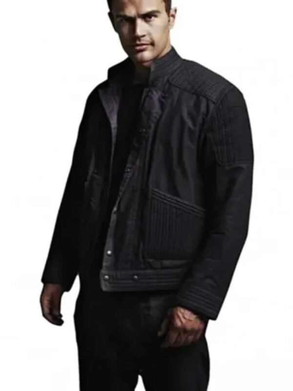 Theo James Divergent Black Leather Jacket