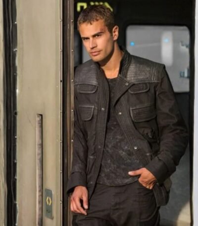 Theo James Divergent Flap Pockets Black Jacket