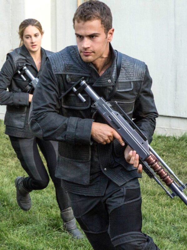 Theo James Divergent Flap Pockets Black Jacket