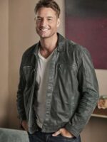 This Is Us Justin Hartley Shirt Style Collar Black Leather Jacket