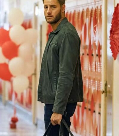 This Is Us Justin Hartley Shirt Style Collar Black Leather Jacket