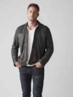 This Is Us Justin Hartley Shirt Style Collar Black Leather Jacket