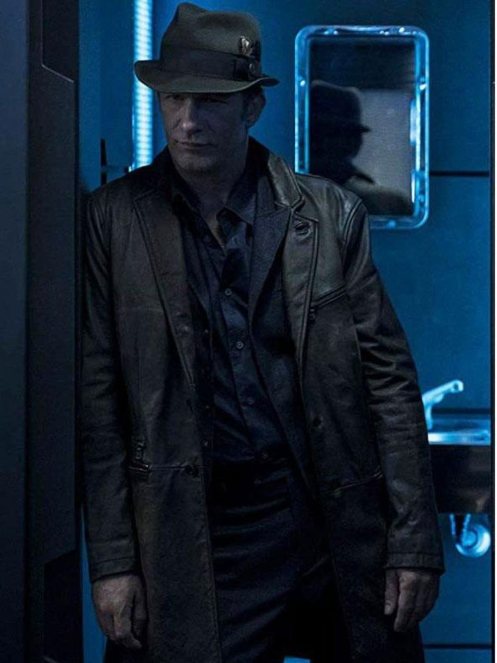 Thomas Jane The Expanse Leather Trench Coat Thomas Jane The Expanse Leather Trench Coat