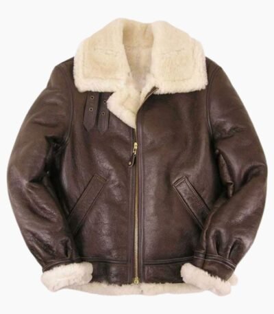 Thomas SF Shearling Sheepskin Brown Leather Jacket