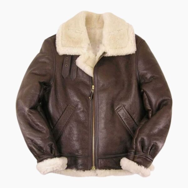 Thomas SF Shearling Sheepskin Brown Leather Jacket