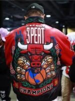 Three Peat Jeff Chicago Bulls Leather Jacket
