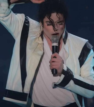 Thriller Michael Jackson White Leather Jacket